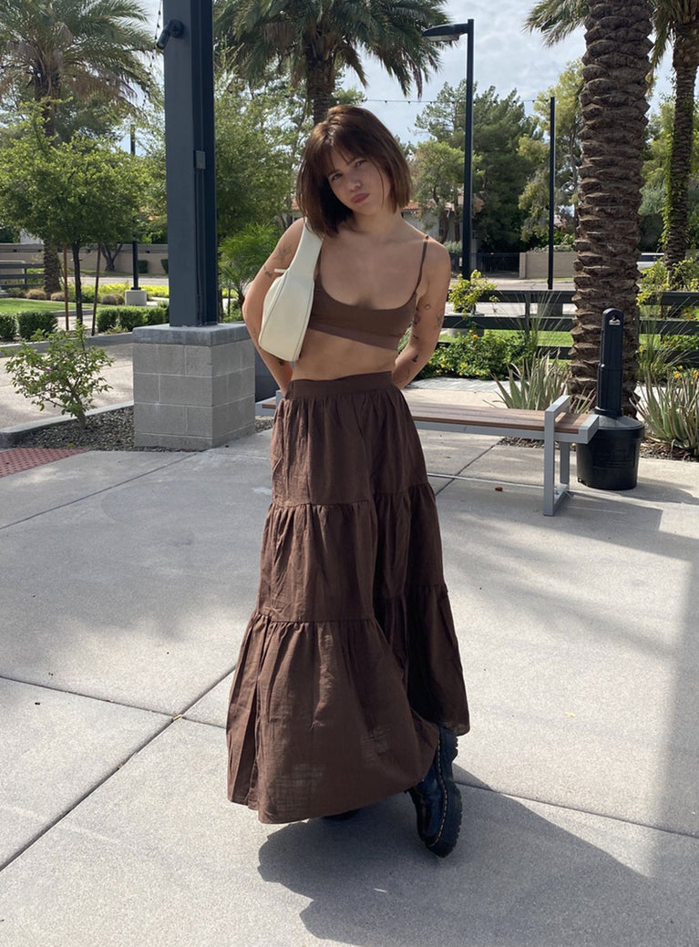 Summertime Maxi Skirt Brown